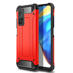 Funda Bumper Silicona y Plastico Mate Carcasa para Xiaomi Mi 10T 5G Rojo