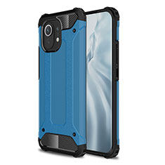 Funda Bumper Silicona y Plastico Mate Carcasa para Xiaomi Mi 11 Lite 4G Azul Cielo