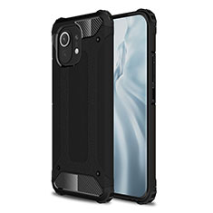 Funda Bumper Silicona y Plastico Mate Carcasa para Xiaomi Mi 11 Lite 5G Negro