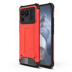 Funda Bumper Silicona y Plastico Mate Carcasa para Xiaomi Mi 11 Ultra 5G Rojo