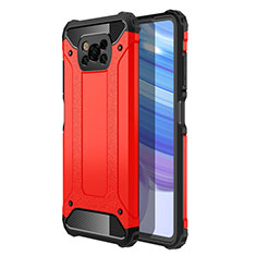 Funda Bumper Silicona y Plastico Mate Carcasa para Xiaomi Poco X3 NFC Rojo