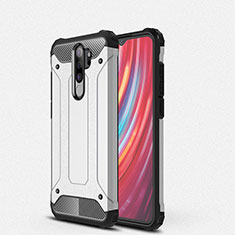 Funda Bumper Silicona y Plastico Mate Carcasa para Xiaomi Redmi Note 8 Pro Plata
