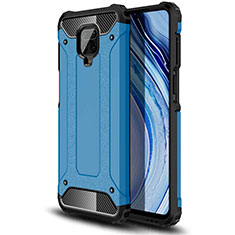 Funda Bumper Silicona y Plastico Mate Carcasa para Xiaomi Redmi Note 9 Pro Azul Cielo