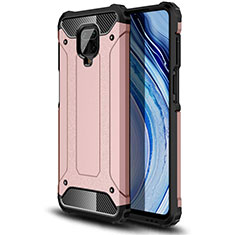 Funda Bumper Silicona y Plastico Mate Carcasa para Xiaomi Redmi Note 9 Pro Oro Rosa