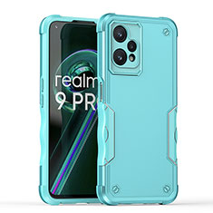 Funda Bumper Silicona y Plastico Mate Carcasa QW1 para Realme 9 5G Azul Claro