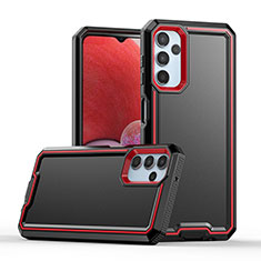 Funda Bumper Silicona y Plastico Mate Carcasa QW1 para Samsung Galaxy A14 5G Rojo y Negro