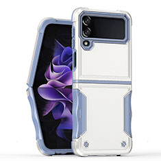 Funda Bumper Silicona y Plastico Mate Carcasa QW1 para Samsung Galaxy Z Flip4 5G Blanco