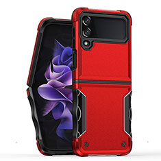 Funda Bumper Silicona y Plastico Mate Carcasa QW1 para Samsung Galaxy Z Flip4 5G Rojo