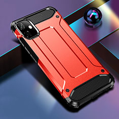 Funda Bumper Silicona y Plastico Mate Carcasa R01 para Apple iPhone 11 Rojo