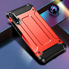 Funda Bumper Silicona y Plastico Mate Carcasa R01 para Huawei Nova 5 Rojo