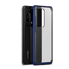 Funda Bumper Silicona y Plastico Mate Carcasa R01 para Huawei P40 Pro+ Plus Azul