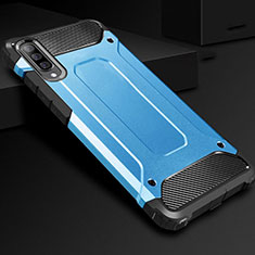 Funda Bumper Silicona y Plastico Mate Carcasa R01 para Samsung Galaxy A90 5G Azul Cielo