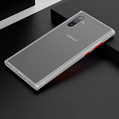 Funda Bumper Silicona y Plastico Mate Carcasa R01 para Samsung Galaxy Note 10 5G Blanco