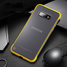 Funda Bumper Silicona y Plastico Mate Carcasa R01 para Samsung Galaxy S10e Amarillo