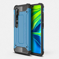 Funda Bumper Silicona y Plastico Mate Carcasa R01 para Xiaomi Mi Note 10 Pro Azul Cielo