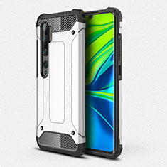 Funda Bumper Silicona y Plastico Mate Carcasa R01 para Xiaomi Mi Note 10 Pro Plata