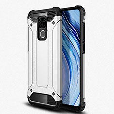 Funda Bumper Silicona y Plastico Mate Carcasa R01 para Xiaomi Redmi Note 9 Plata