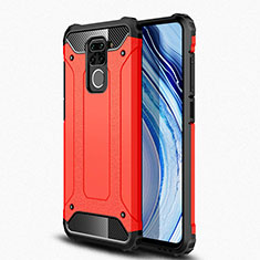 Funda Bumper Silicona y Plastico Mate Carcasa R01 para Xiaomi Redmi Note 9 Rojo