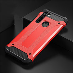 Funda Bumper Silicona y Plastico Mate Carcasa R02 para Xiaomi Redmi Note 8 (2021) Rojo