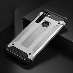 Funda Bumper Silicona y Plastico Mate Carcasa R02 para Xiaomi Redmi Note 8 Plata