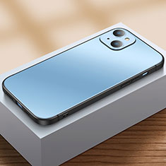 Funda Bumper Silicona y Plastico Mate Carcasa U01 para Apple iPhone 13 Mini Azul