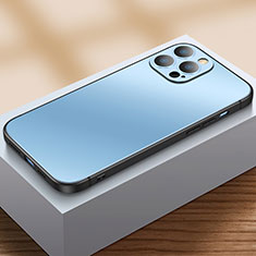 Funda Bumper Silicona y Plastico Mate Carcasa U01 para Apple iPhone 14 Pro Azul