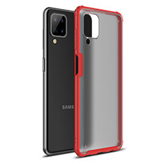 Funda Bumper Silicona y Plastico Mate Carcasa U01 para Samsung Galaxy A12 Rojo