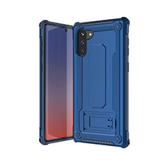 Funda Bumper Silicona y Plastico Mate Carcasa U01 para Samsung Galaxy Note 10 5G Azul