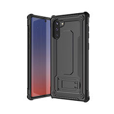 Funda Bumper Silicona y Plastico Mate Carcasa U01 para Samsung Galaxy Note 10 Negro