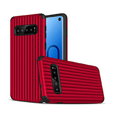 Funda Bumper Silicona y Plastico Mate Carcasa U01 para Samsung Galaxy S10 5G Rojo