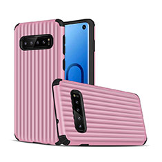 Funda Bumper Silicona y Plastico Mate Carcasa U01 para Samsung Galaxy S10 5G Rosa