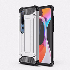 Funda Bumper Silicona y Plastico Mate Carcasa U01 para Xiaomi Mi 10 Plata