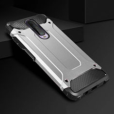 Funda Bumper Silicona y Plastico Mate Carcasa U01 para Xiaomi Redmi K30 4G Plata