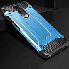 Funda Bumper Silicona y Plastico Mate Carcasa U01 para Xiaomi Redmi K30i 5G Azul Cielo