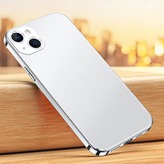 Funda Bumper Silicona y Plastico Mate Carcasa U02 para Apple iPhone 13 Mini Plata