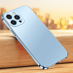 Funda Bumper Silicona y Plastico Mate Carcasa U02 para Apple iPhone 14 Pro Max Azul