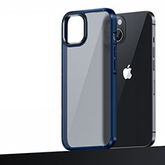 Funda Bumper Silicona y Plastico Mate Carcasa U04 para Apple iPhone 13 Azul