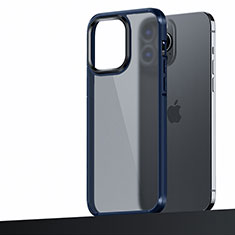 Funda Bumper Silicona y Plastico Mate Carcasa U04 para Apple iPhone 13 Pro Azul
