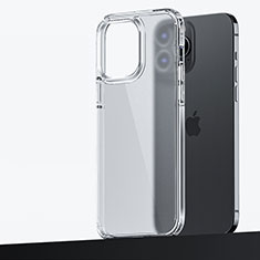 Funda Bumper Silicona y Plastico Mate Carcasa U04 para Apple iPhone 13 Pro Claro