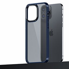 Funda Bumper Silicona y Plastico Mate Carcasa U04 para Apple iPhone 14 Pro Azul