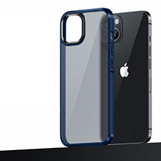 Funda Bumper Silicona y Plastico Mate Carcasa U04 para Apple iPhone 15 Plus Azul
