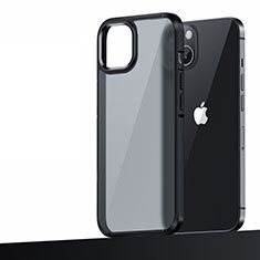 Funda Bumper Silicona y Plastico Mate Carcasa U04 para Apple iPhone 15 Plus Negro