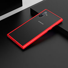 Funda Bumper Silicona y Plastico Mate Carcasa U04 para Samsung Galaxy Note 10 5G Rojo