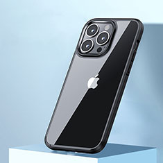 Funda Bumper Silicona y Plastico Mate Carcasa U05 para Apple iPhone 14 Pro Negro