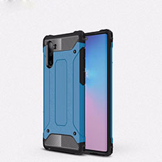 Funda Bumper Silicona y Plastico Mate Carcasa U05 para Samsung Galaxy Note 10 5G Azul Cielo