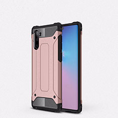 Funda Bumper Silicona y Plastico Mate Carcasa U05 para Samsung Galaxy Note 10 5G Oro Rosa