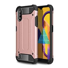 Funda Bumper Silicona y Plastico Mate Carcasa WL1 para Samsung Galaxy M01 Oro Rosa