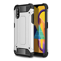 Funda Bumper Silicona y Plastico Mate Carcasa WL1 para Samsung Galaxy M01 Plata