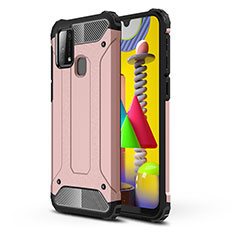 Funda Bumper Silicona y Plastico Mate Carcasa WL1 para Samsung Galaxy M31 Prime Edition Oro Rosa
