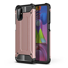 Funda Bumper Silicona y Plastico Mate Carcasa WL1 para Samsung Galaxy M51 Oro Rosa